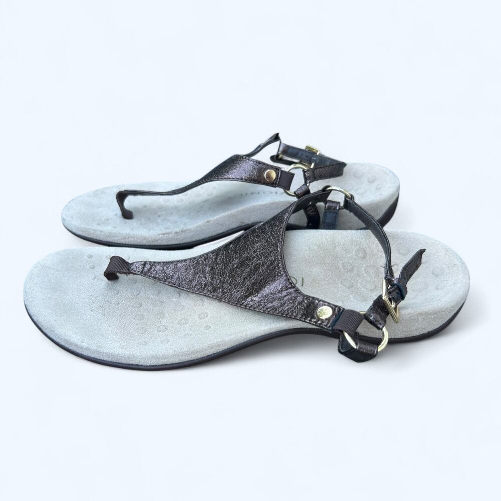 Vionic Women's Kirra Bronze Metallic Thong Sling Back Comfort Sandal size 9.5